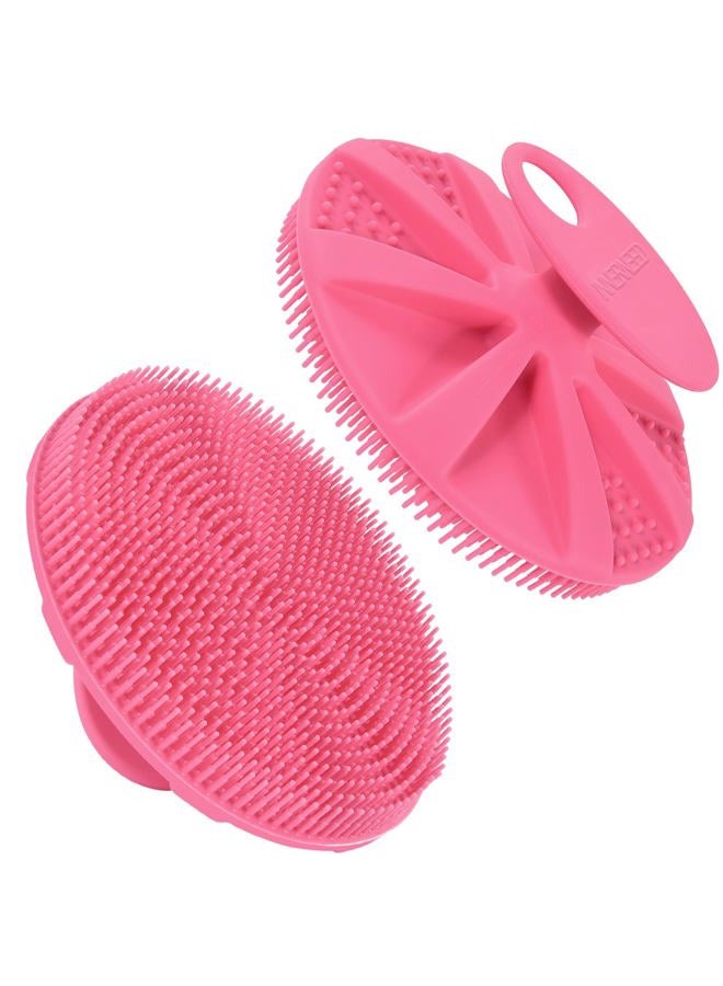 Innerneed (Pink) - Food-grade Soft Silicone Body Scrubber Shower Brush Handheld Cleansing Skin Brush, Gentle Exfoliating and Lather Well (Pink) - Image 1